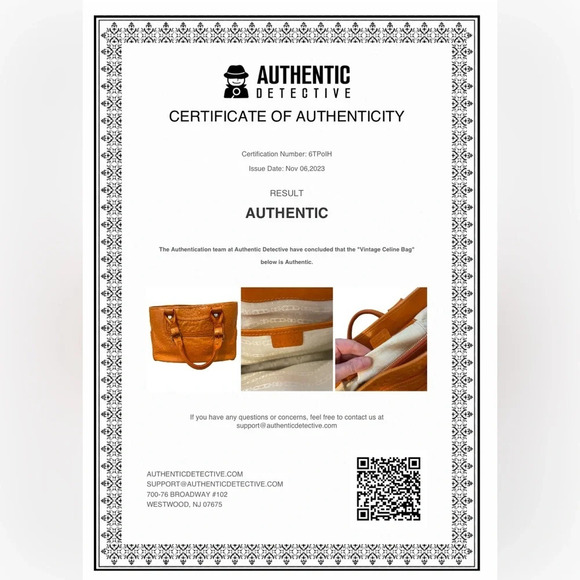 RARE Celine Spiraling-Macadam Embossed Leather Boogie Bag w/COA - Picture 13 of 13